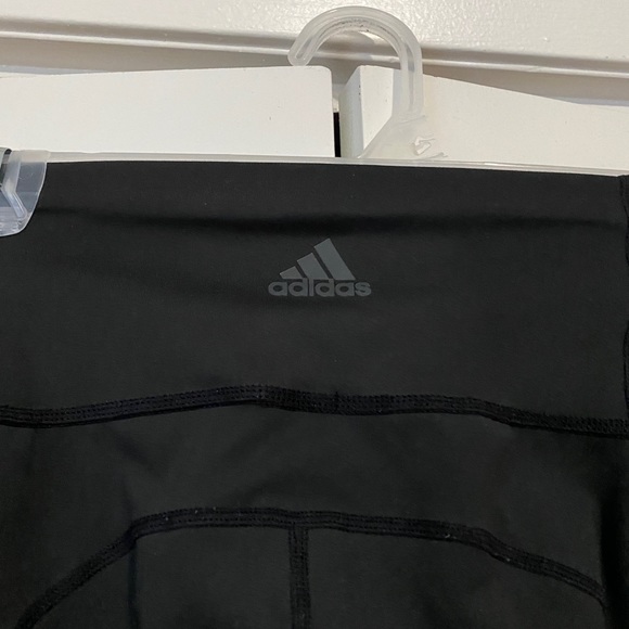Adidas Sheen / Mesh Leggings in Olive Green - Picture 2 of 4